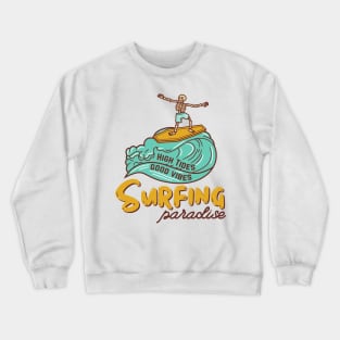 Colorful Retro Summer Surfing T-Shirt Crewneck Sweatshirt